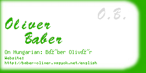 oliver baber business card